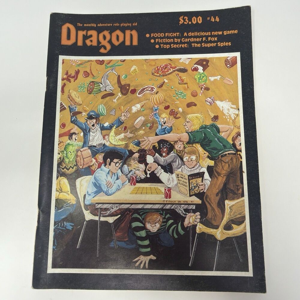 Dragon Magazine 44 Dec 1980 Food Fight Game TSR D&D Complete Insert Willingham
